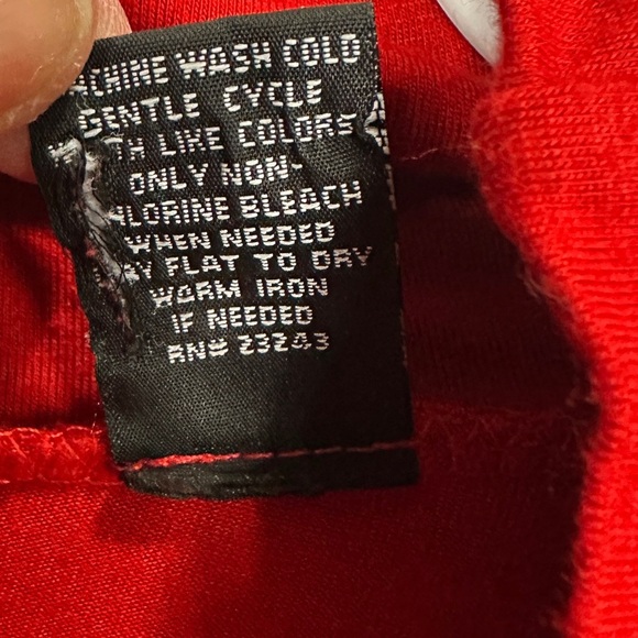 NY & CO Stretch Knit Turtleneck Top red rayon pleated top shirt, sz L GUC - Picture 4 of 5